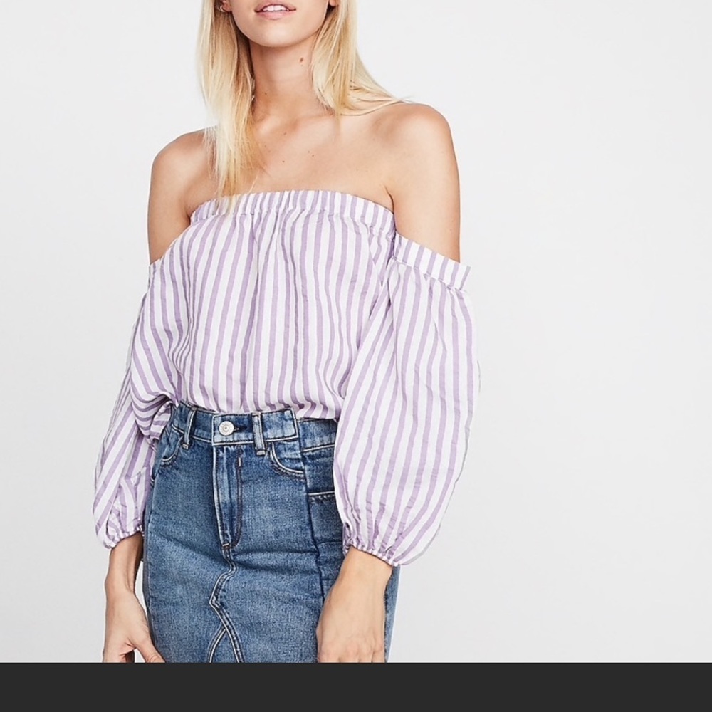 NWT Express off shoulders,balloon sleeves …002